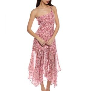 NWT ASTR The Label - Size Medium - Pink Floral - One shoulder dress